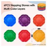 Stepping Stones for Kids - 6Pcs Non-Slip Balance Stepping Stones, Promote Toddler Gross Motor Skills & Coordination, Obstacle Course Toys for Indoor & Outdoor Play, Ideal Gifts for Toddlers