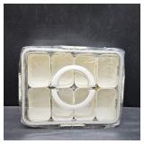 aqxreight Sectioned Serving Platter, Divided Tray with Lid and Handle for Home Picnic, 8 Compartments, Multifunctional Airtight Plastic Seasoning Platter, for Snacks, Nuts, Dried
