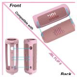 LTGEM Silicone Protective Case for JBL Flip 6 Portable Bluetooth Speaker with Extra Carabiner and Strap- Pink (Case Only)