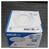 Nicor Lighting DLE3 White 340-Lumen Soft White Round Dimmable LED Canless Damp Rated Recessed Downlight