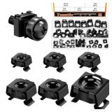 Tanstic 48Pcs Cage Nuts Snap-in Cage Nuts Rack Mount Cage Nuts Rack Mount Clip Nuts for Server Shelf Cabinets Rack Mount(M4 5 6 8 10 12)