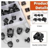 Tanstic 48Pcs Cage Nuts Snap-in Cage Nuts Rack Mount Cage Nuts Rack Mount Clip Nuts for Server Shelf Cabinets Rack Mount(M4 5 6 8 10 12)