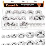 Tanstic 46Pcs Round Knurled Thumb Nuts Conector Lock Adjusting Nuts M3 M4 M5 M6 M8 M10 Female Threaded Thin Type with Nickel Plated