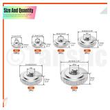 Tanstic 46Pcs Round Knurled Thumb Nuts Conector Lock Adjusting Nuts M3 M4 M5 M6 M8 M10 Female Threaded Thin Type with Nickel Plated