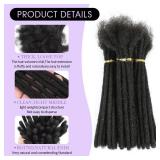 Loc Extensions Human Hair Dreadlock Extensions Human Hair 0.6CM Width Locs Extensions Bundles for Women Men Kids Full Handmade Permanent Locs Can Be Dyed and Bleached 10Strands(1B,12 Inch)