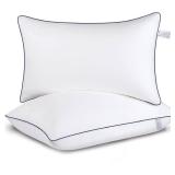 RUBBI Bedding Queen Pillows (Set of 2)   Soft, Fluffy, Hotel-Style Bed Pillows for Side & Back Sleepers, White
