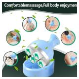 Manual Scalp Massager, 4 Interchangeable Massage Heads, Handheld Head Scratcher for Stress Relief and Hair Care, Blue