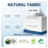 Face Towels 10x12 Inch, 50 Count Extra Thick & Soft Disposable Towels for Makeup Removal & Cleansing, Biodegradable Towels for Sensitive Skin, Travel-Friendly Facial Towelettes
