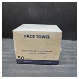 Face Towels 10x12 Inch, 50 Count Extra Thick & Soft Disposable Towels for Makeup Removal & Cleansing, Biodegradable Towels for Sensitive Skin, Travel-Friendly Facial Towelettes