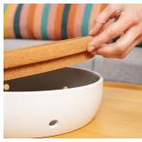 Layers Cork and Ceramic Fruit Bowl - Modern Matte Finish with Airflow Design, Dishwasher-Safe Ceramic, Cork Lid, Perfect for Fridge or Countertop Storage (Speckle)