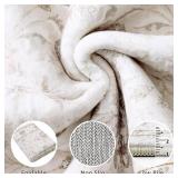 Smiry Floral Area Rug, 5x7 Feet Vintage Print Pattern, Machine Washable Non-Slip Floor Carpet, Low Pile Throw Rugs for Living Room, Bedroom, Dining Room, Laundry Indoor Home Decor, Beige