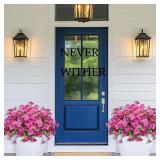 Artificial Flowers for Outdoor 12 Bundles Fake Silk White Morning Glory Spring Summer Decoration, Faux UV Resistant Look Real Plant for Outside Front Door Porch Patio Balcony Yard Fuchsia