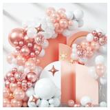 Rose Gold Balloons Arch Kit,130pcs Rose Gold Party Decorations, Pink Rose Gold Balloon Garland Kit for Women Girls Princess Baby Shower, Gender Reveal Balloons, Birthday Party Decorations+Pump