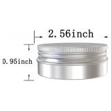 20 Pcs 2 Ounce Aluminum Tin Jar, 60 ML Refillable Tin Container, with Screw Lid, for Storing Spices, Candies, Candles, Silver
