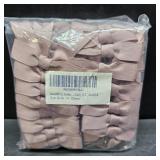 50 Pcs 2.5 Inches Twist Tie Grosgrain Ribbon Bows Pretied Premade Craft Bows for Treat Bags Gift Wrapping Basket Wedding Baby Shower Brithday Christmas Party (2.5', Rose Gold)