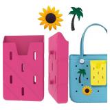 Silicone Phone Holder Compatible with All Bogg Bags, Sunflower Coconut Tree Phone Case Holder Charms Accessory, Phone Holder Attachment for Beach Tote Bags (Pink)