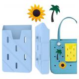 Silicone Phone Holder Compatible with All Bogg Bags, Sunflower Coconut Tree Phone Case Holder Charms Accessory, Blue, 6.254.250.83in, Portable, Beach, Travel, Everyday Use