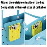 Silicone Phone Holder Compatible with All Bogg Bags, Sunflower Coconut Tree Phone Case Holder Charms Accessory, Blue, 6.254.250.83in, Portable, Beach, Travel, Everyday Use