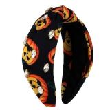 Halloween Headbands for Women Spooky Pumpkin Rhinestone Knotted Headband Halloween Headpiece Pumpkin Hair Accessories Party Favors