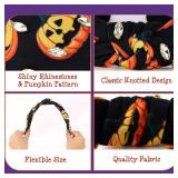 Halloween Headbands for Women Spooky Pumpkin Rhinestone Knotted Headband Halloween Headpiece Pumpkin Hair Accessories Party Favors