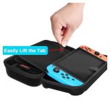 daydayup Switch Carrying Case Compatible with Nintendo Switch/Switch OLED, with 20 Games Cartridges Protective Hard Shell Travel Carrying Case Pouch for Console & Accessories, Black