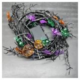 8 Modes & Timer 6 Ft Halloween Willow Vine Twig Decor Garland with Bats Pumpkins Spiders Lights, 54 LED Battery Operated Halloween Lights for Indoor Home Mantle Fireplace Decor