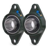 XIKE 2 Pcs UCFL208-25 Bore 1-9/16' Pillow Block Flange Mounted Ball Bearings, Solid Cast Iron Base and Self Aligning Chrome Steel Sealed Bearings.