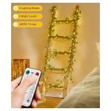 Minetom Vine Fairy Lights Battery Operated: 21ft 60 LED Green Eucalyptus Garland Light with Remote Control - Hanging Leaf String Lights for Girls Bedroom Dorm Room Wall Decorations