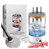 Electric Makeup Brush Cleaner Efficient Deep Cleaning and Drying of Mmake-Up Brushes Portable Automatic USB Cosmetic Brushes Cleaner Tool for All Size Beauty Makeup Brush Set(White)
