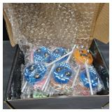 Fruidles 24-Pack Halloween Lollipop Suckers Candy, Spooky Candies, Great for Halloween Party Goody Bag Fillers, Individually Wrapped Saber Teeth, Skull, and Pumpkin Designs. BB 8/10/26