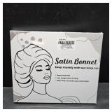 Satin Bonnet for Men Sleeping 2 Layer Silk Hair Bonnets with Wide Band Reversible Nightcap for Unisex Sleep Cap Hair Wrap Black/ Black