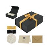 HUIHUANG Rose Gold Luxury Gift Boxes with Lids Bridesmaid Proposal Box Collapsible 11 x 7.8 x 3.5 In Magnetic Closure Collapsible Gift Boxes for Presents with Card,Ribbon,Shredded Paper Filler-1 Pack
