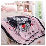 Janzza Romantic Love Blanket - Light Pink Throw Blanket for Men Women Girlfriend Boyfriend Couple, I Love You Gift for Him/Her Wedding, Engagement, Birthday, Valentine s Day 50'x 60'