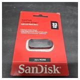 SanDisk USB Memory 32GB Black USB 2.0 Slide Retractable SanDisk Cruzer Snap SDCZ62-032G-G35