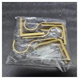 Curtain Rod Bracket Heavy Duty Adjustable Window Hardware Rod Holders Hanger for 1 inch Rods, Set of 3 (Gold-Adjustable)