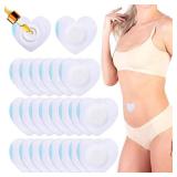 50Pcs Castor Oil Wrap for Belly Button, Heart Self-Adhesive Castor Oil Belly Patches Wrap Breathable Non-Woven Castors Oils Patches Cover Highly Absorbent No Wash