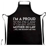 LimeSky Proud Son In Law Of A Freaking Awesome Mother In Law - mother in law Mom Dad Aprons Black Apron - 1Size fits all Men Women T-Shirt