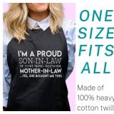 LimeSky Proud Son In Law Of A Freaking Awesome Mother In Law - mother in law Mom Dad Aprons Black Apron - 1Size fits all Men Women T-Shirt