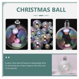 18 PCS Iridescent Ornaments Balls 4 Size Clear Plastic Christmas Ornament Christmas Clear Balls Halloween Decor for DIY Craft Baubles Pot Cauldron,Witch Brew Pot,Halloween Decorations,Xmas Tree Decor