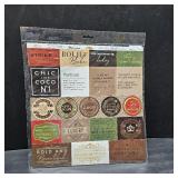 High Society - 12X12 Scrapbook Paper Assortment Set - 4 sheets