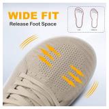 JIASUQI Womens Barefoot Shoes Wide Toe Minimalist Walking Shoes Breathable Zero Drop Shoes Fashion Sneakers for Running Trail 8.5-9
