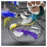Interactive Cat Feather Wand Toy Set   Bird & Feather Teaser