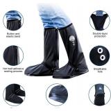 Waterproof Shoe Covers for Men Women,Rain Shoe Covers with Reflector, Rain Gear Reusable & Foldable Rain Boot Shoe Covers with Zipper, Non-Slip & Breathability (Large Women/Large Men)