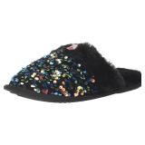 FOCO womens NFL Pittsburgh Steelers Team Logo Ladies Sequin Fashion Slippers XL