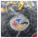 FOCO womens NFL Pittsburgh Steelers Team Logo Ladies Sequin Fashion Slippers XL