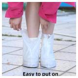 Mutter Adult Waterproof Rain Boot Shoe Covers Non-Slip Shoe Covers Outdoor and Indoor Reusable Foldable Rain Boot Overshoes with Zipper XXL