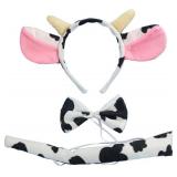 Kirei Sui Kids Dairy Cattle Milk Cow Headband Bowtie Tail Costume