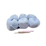 Soft Chunky Yarn for Crocheting   6 Pack of 3.5oz/100g   Chunky #5 Weight - Pure Nylon with Velvety Soft Feel   Thick & Quick Super Bulky Yarn for Bags, Blanket, Scarves & Hats(Sky Blue)