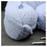 Soft Chunky Yarn for Crocheting   6 Pack of 3.5oz/100g   Chunky #5 Weight - Pure Nylon with Velvety Soft Feel   Thick & Quick Super Bulky Yarn for Bags, Blanket, Scarves & Hats(Sky Blue)