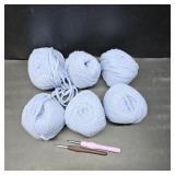 Soft Chunky Yarn for Crocheting   6 Pack of 3.5oz/100g   Chunky #5 Weight - Pure Nylon with Velvety Soft Feel   Thick & Quick Super Bulky Yarn for Bags, Blanket, Scarves & Hats(Sky Blue)